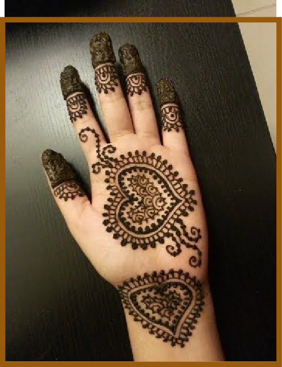 Heart Shaped Mandala In Minimal Front Hand Mehndi Design